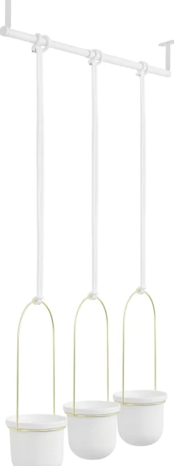 Support à plantes Triflora (Blanc et or)