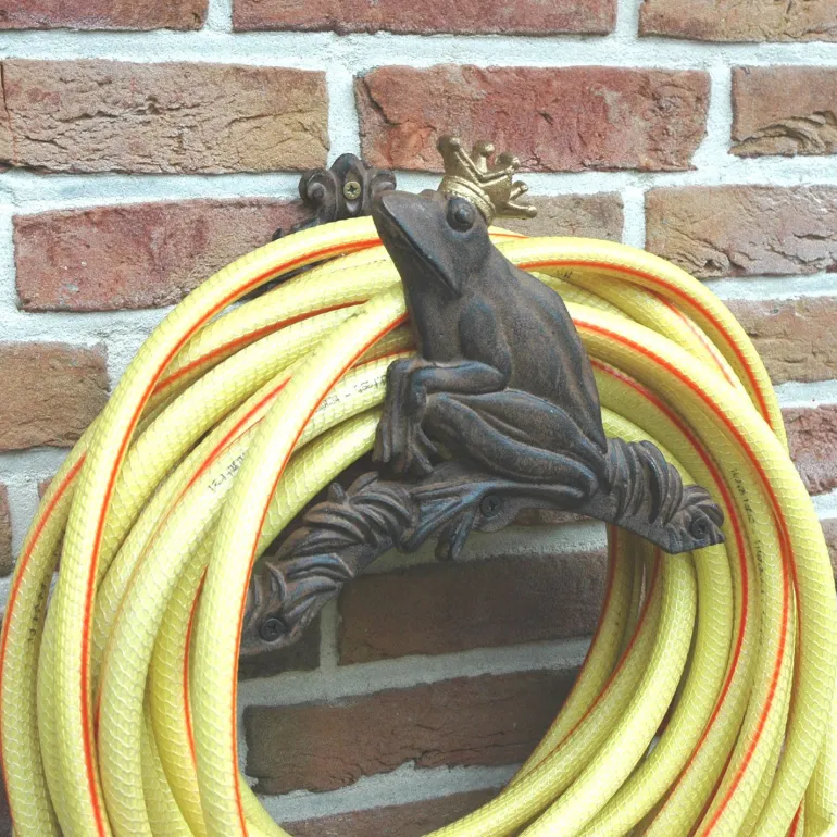 Support tuyau d'arrosage grenouille couronnée
