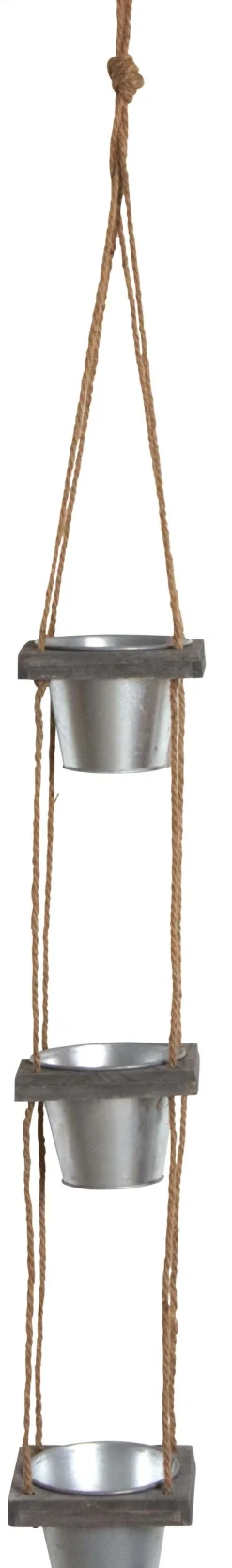 Suspension cache-pots en acier galvanisé (3 cache-pots)
