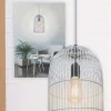 Suspension cage filaire 38 cm (Argent)