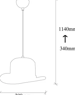 Suspension chapeau haut de forme en métal Sivani