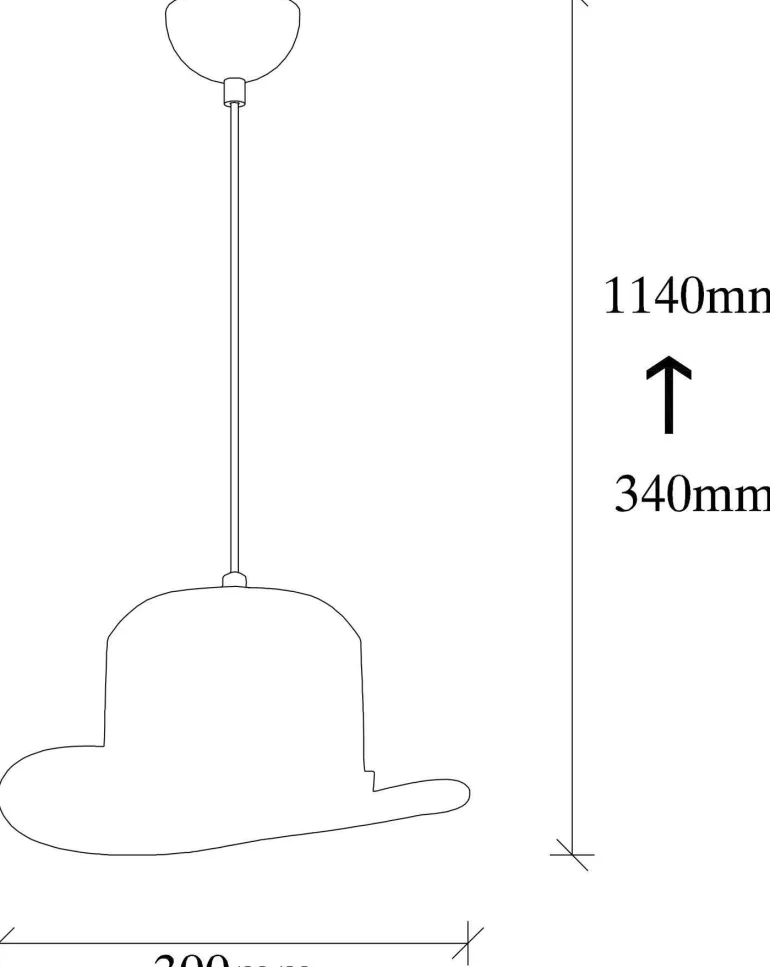 Suspension chapeau haut de forme en métal Sivani