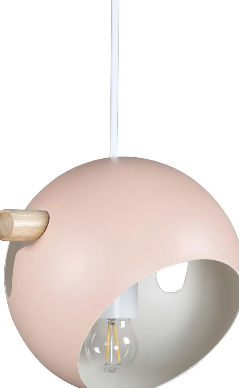 Suspension en acier Tubbie vieux rose (1 abat-jour)