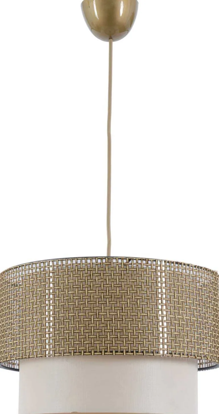 Suspension en métal et tissu Coral