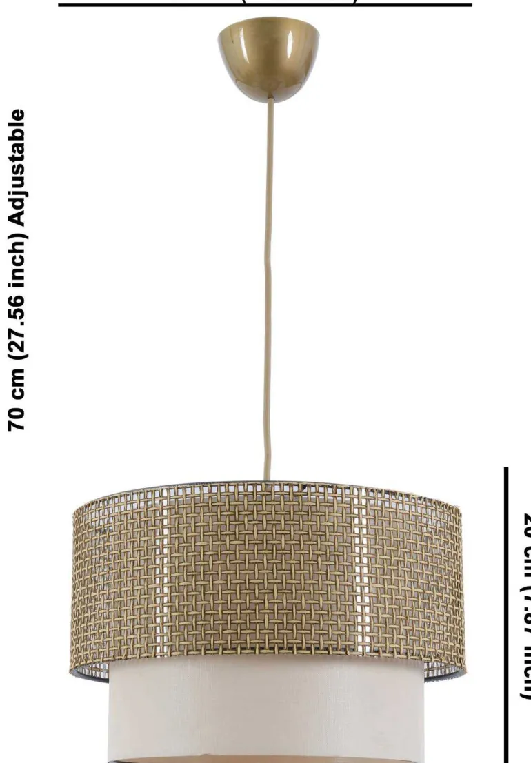 Suspension en métal et tissu Coral