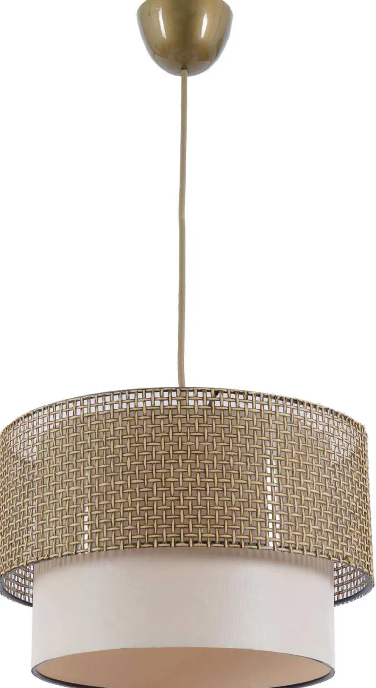 Suspension en métal et tissu Coral