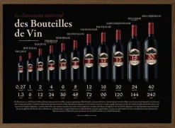 Tableau décoratif Classement des bouteilles 60 x 40 cm (Modèle 1)