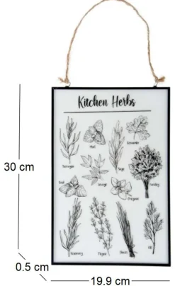 Tableau en verre herbes aromatiques