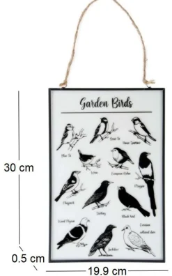 Tableau en verre oiseaux du jardin