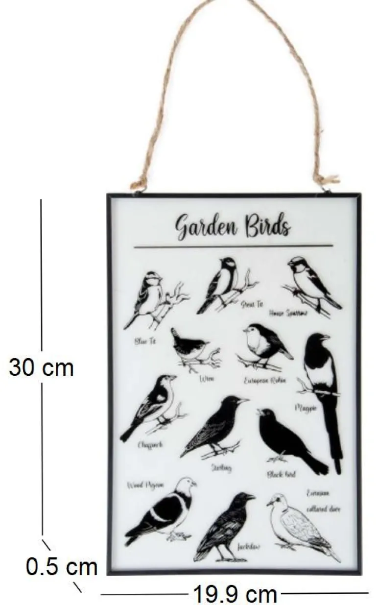 Tableau en verre oiseaux du jardin