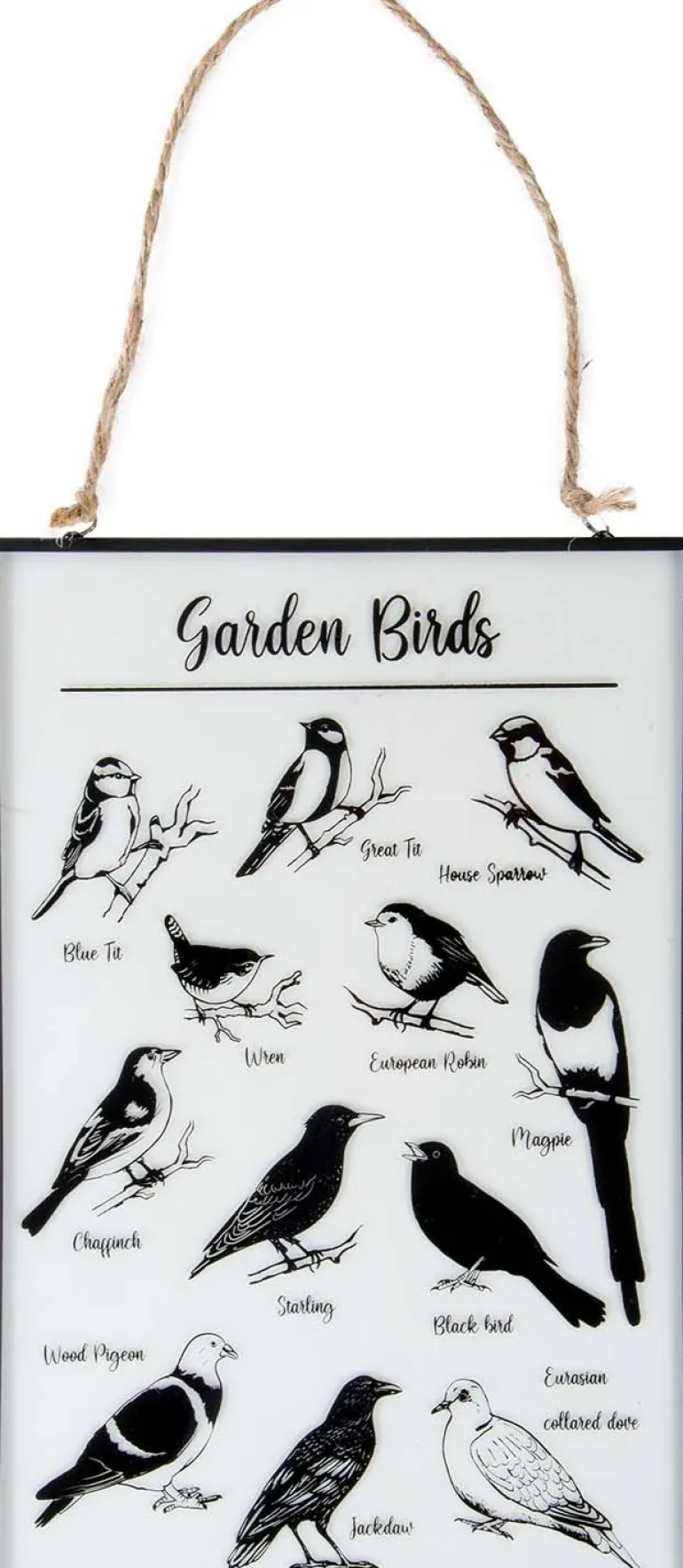 Tableau en verre oiseaux du jardin