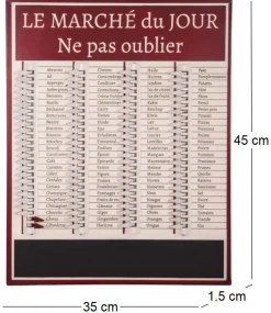 Tableau liste de courses Marché du jour