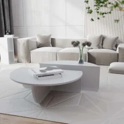 Table basse en aggloméré Podium (Blanc)