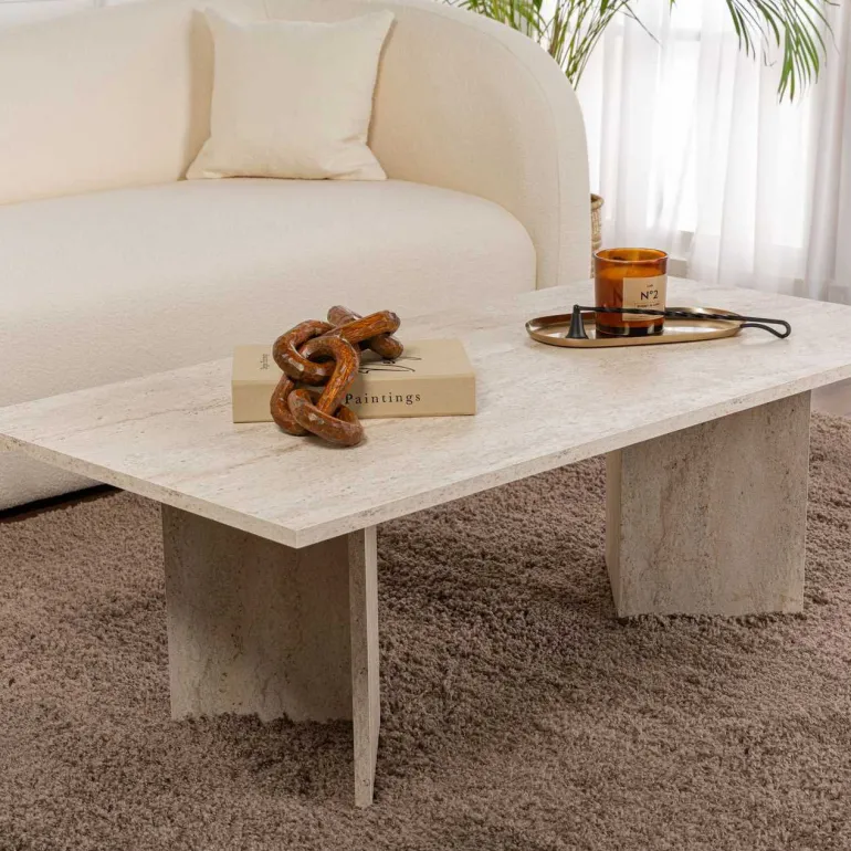 Table basse en aggloméré Sabin (Travertine)
