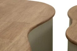 Table basse en bois d'hévéa Frankfurt (Set de 2) (Blanc)