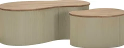 Table basse en bois d'hévéa Frankfurt (Set de 2) (Blanc)