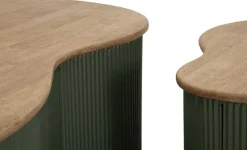 Table basse en bois d'hévéa Frankfurt (Set de 2) (Vert)