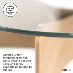 Table basse en bois et verre Madera