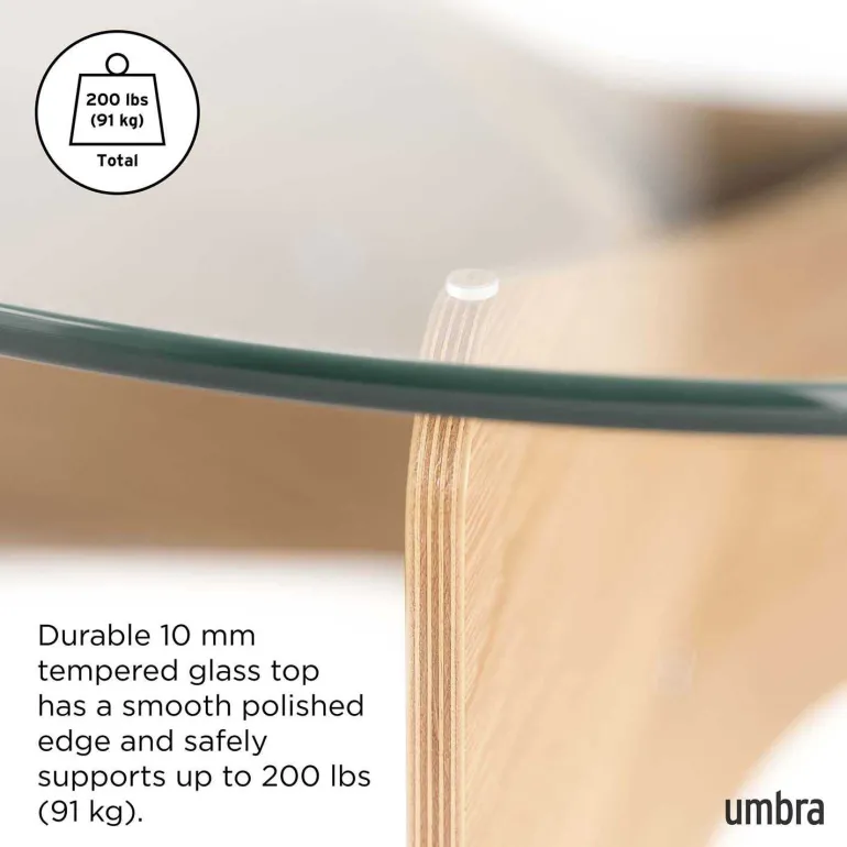 Table basse en bois et verre Madera