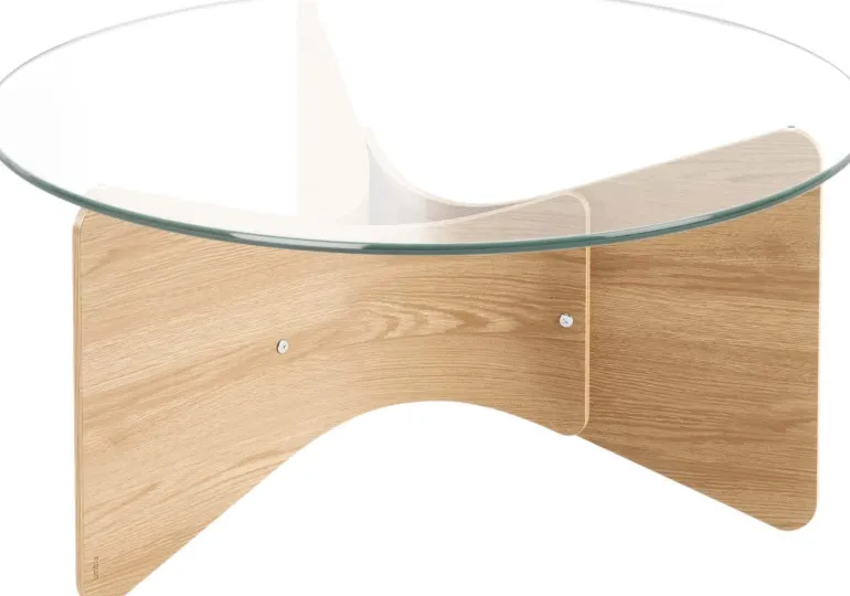 Table basse en bois et verre Madera