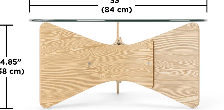 Table basse en bois et verre Madera