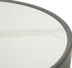 Table basse en métal et céramique Elge 46 x 45 cm