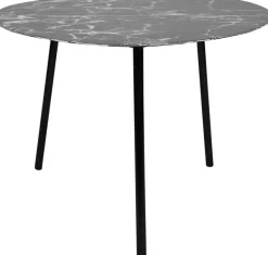 Table basse en métal imitation marbre Ovoid 58 x 51 cm (Noir)