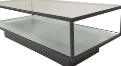 Table basse en verre et acier Maglehem
