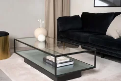 Table basse en verre et acier Maglehem