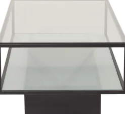 Table basse en verre et acier Maglehem