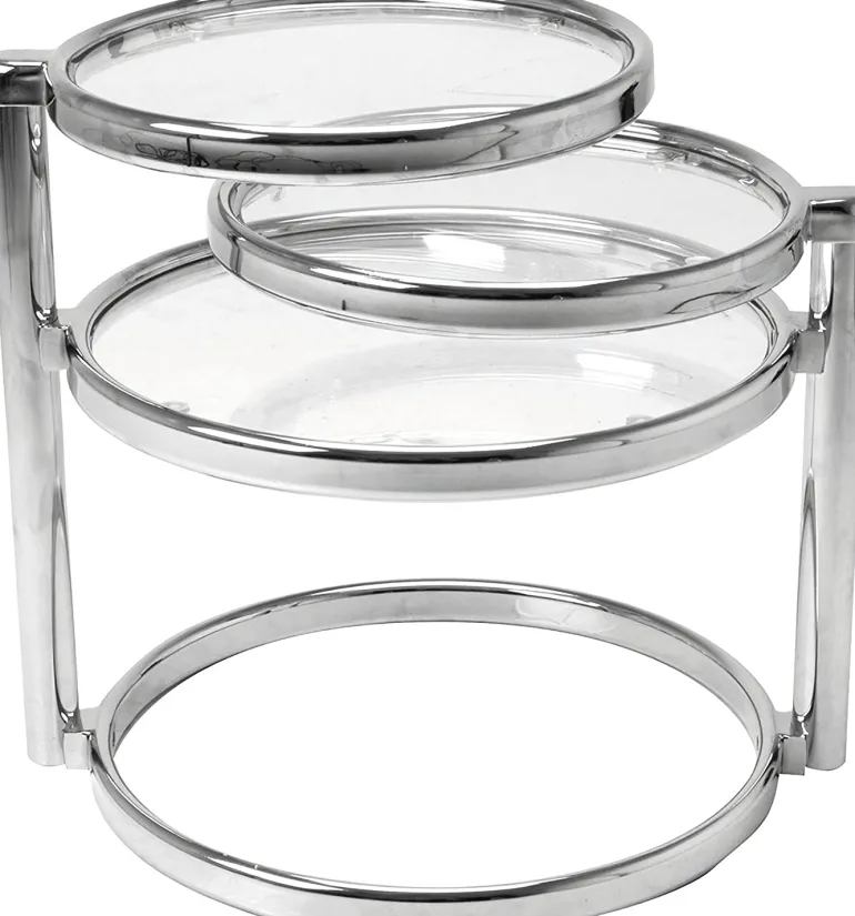 Table basse plateaux pivotants en verre (3 plateaux)