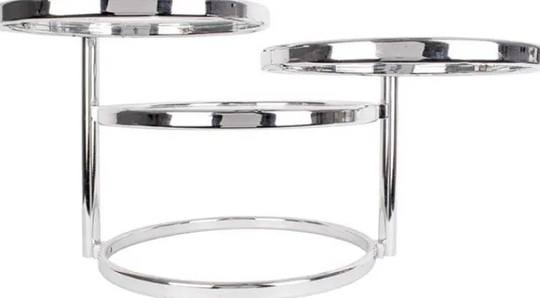Table basse plateaux pivotants en verre (3 plateaux)