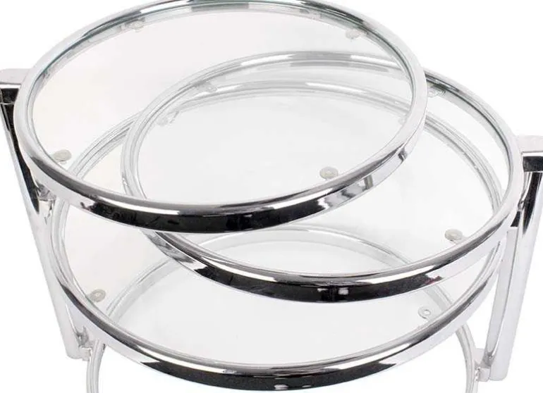 Table basse plateaux pivotants en verre (3 plateaux)