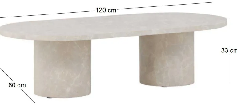 Table basse 120 x 60 cm Narvik