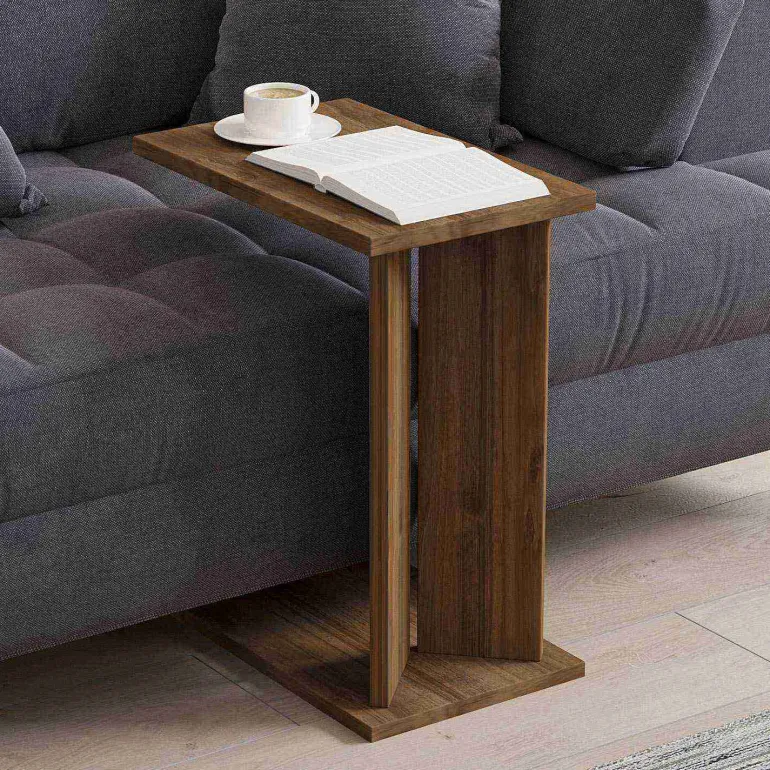 Table d'appoint en aggloméré Lun (Noyer)