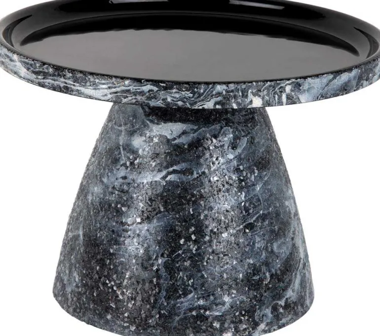 Table d'appoint en métal Mosaic Marble (Noir)