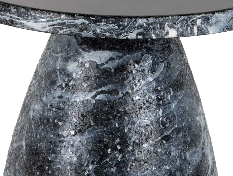 Table d'appoint en métal Mosaic Marble (Noir)