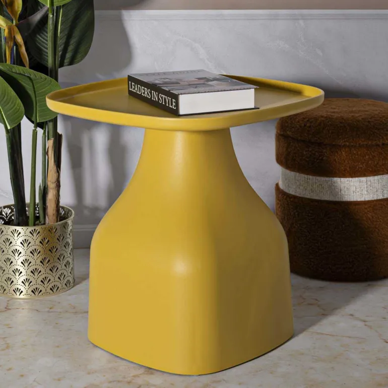 Table d'appoint en plastique Gea 48 x 48 x 50 cm (Jaune)