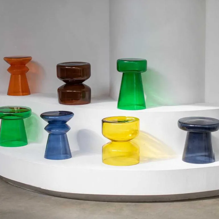 Table d'appoint en verre coloré Simpleza (Gris)