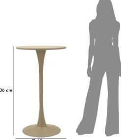Table de bar en métal et MDF Alaska 60 x 106 cm (Crème)