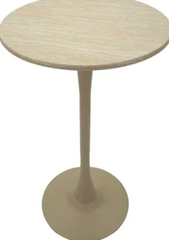 Table de bar en métal et MDF Alaska 60 x 106 cm (Crème)