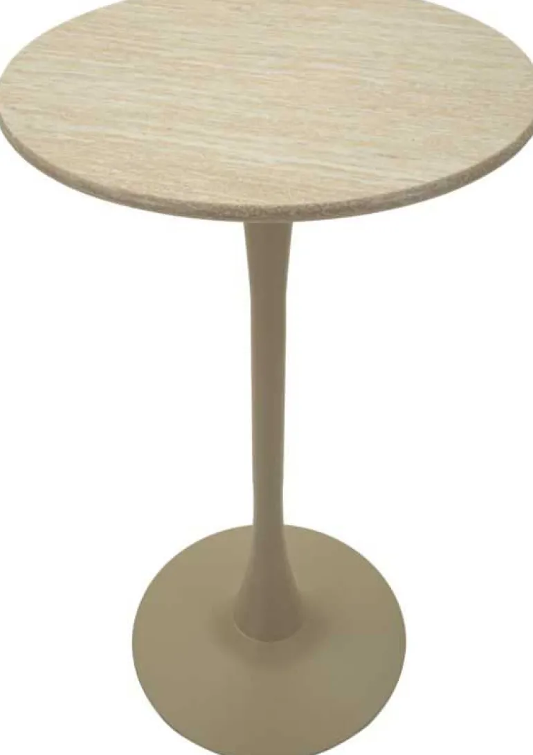 Table de bar en métal et MDF Alaska 60 x 106 cm (Crème)