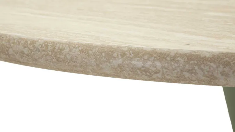 Table de bar en métal et MDF Alaska 60 x 106 cm (Vert et crème)