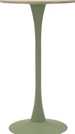 Table de bar en métal et MDF Alaska 60 x 106 cm (Vert et crème)