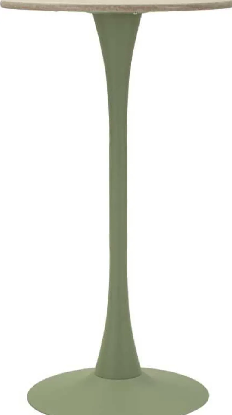 Table de bar en métal et MDF Alaska 60 x 106 cm (Vert et crème)