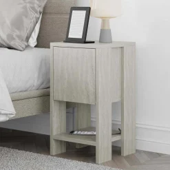 Table de chevet avec rangements Ema (Travertine)