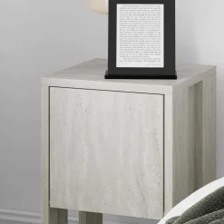 Table de chevet avec rangements Ema (Travertine)