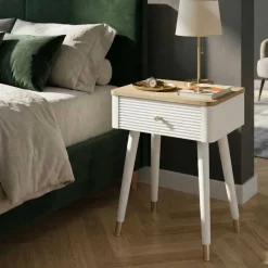 Table de chevet en bois de frêne Matera 45 x 32 x 62 cm