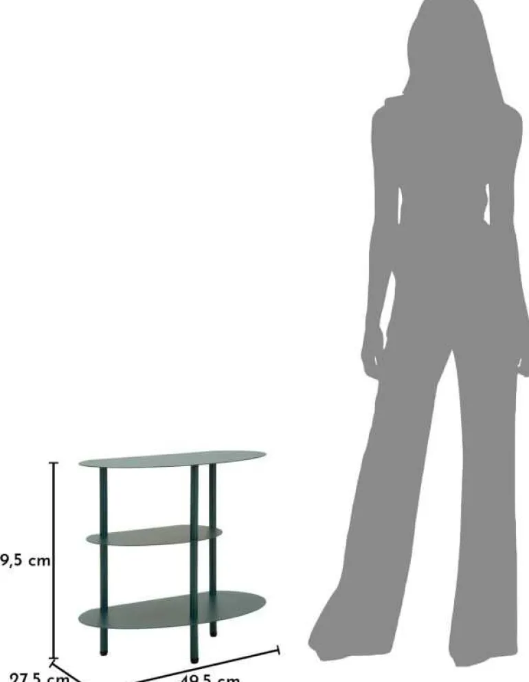 Table de chevet en métal Saturn 49.5 x 27.5 x 49.5 cm (Vert)