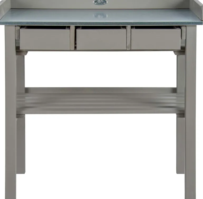 Table de jardinage en pin et zinc (Gris)